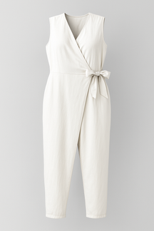Jumpsuit : Jumpsuit Dames Zonder Mouwen - Rood in Wit van Pantino