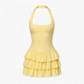 Mini Jurk Dames Pastelgeel