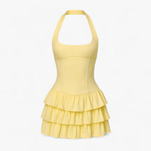 Women's Dress : Mini Jurk Dames Pastelgeel in pastelgeel van Pantino