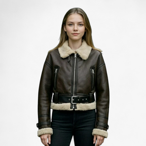 Jacket : Jas Dames Bruin - Vintage Lange Mouw Jasje in van Pantino