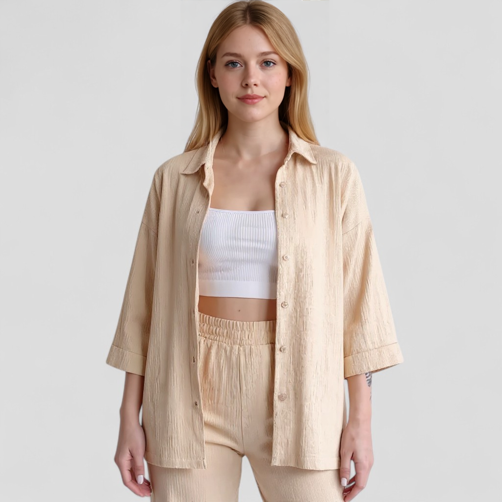 Women Set : Blouse Dames Zwart - Casual Zomer Set met en Broek in van Pantino