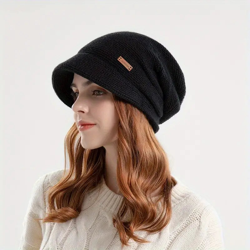 Hat : Modieuze Muts Dames - Fleece Warm Trendy Winter - Fleece in Zwart van Pantino