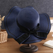 Straw Hat : Roze Strohoed Dames - Zomer Panama Zonnescherm Hoed - Lichtgewicht & Ademend in Blauw van Pantino