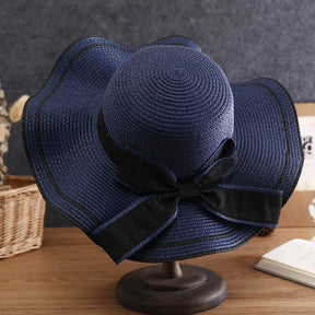 Straw Hat : Roze Strohoed Dames - Zomer Panama Zonnescherm Hoed - Lichtgewicht & Ademend in Blauw van Pantino
