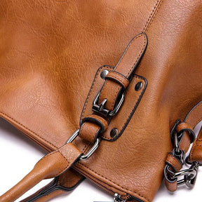 bags : Schoudertas Dames Bruin - Elegante Leren - Azure in van Pantino
