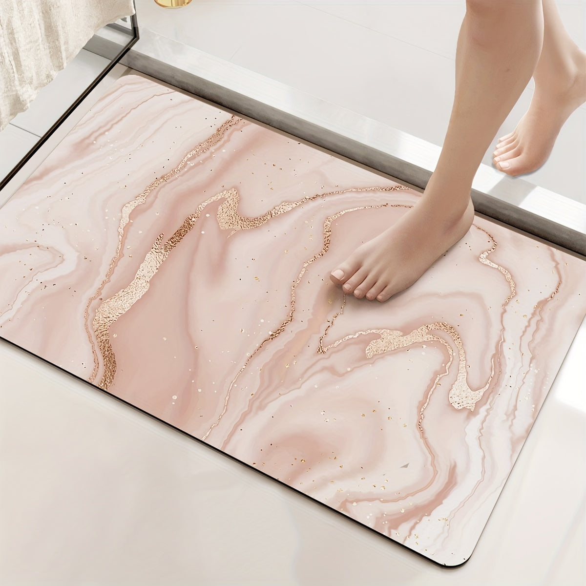 home & garden : Antislipmat Marmerpatroon - Marble - Donkergrijs in van Pantino