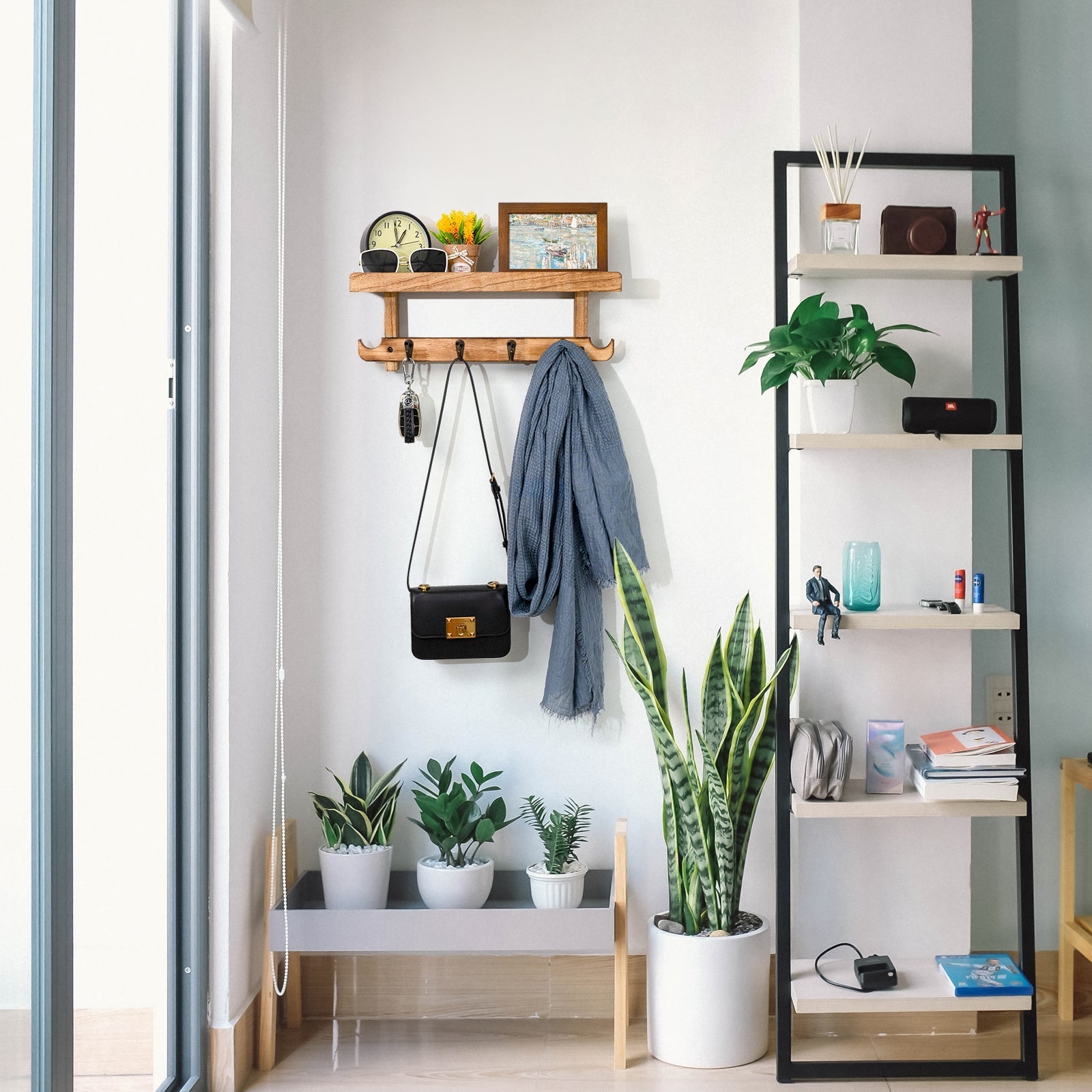 home & garden : Wandrek met Kapstok Fluweel - Vintage Wit in van Pantino
