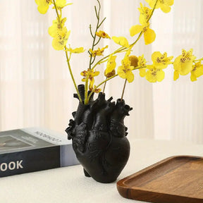home & garden : Hart Vaas Zwart - Keramische Decoratie Verschillende Kleuren - Keramiek in Zwart van Pantino
