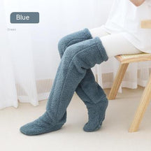 Socks : Slaapsokken Grijs - Zachte Nacht Been Knieën Ondersteuning - Katoen in Blauw van Pantino