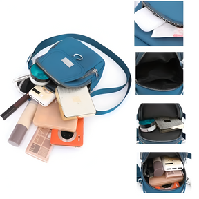bags : Schoudertas Dames Zwart - ShoulderBag - Voor in van Pantino