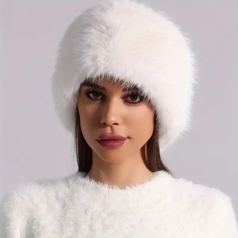 Headband : Pluche Hoofdband Dames - Stijlvol Warm Winter - Pluche in Wit van Pantino