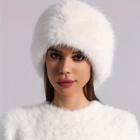 Headband : Pluche Hoofdband Dames - Stijlvol Warm Winter - Pluche in Wit van Pantinoshop