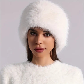 Headband : Pluche Hoofdband Dames - Stijlvol Warm Winter - Pluche in Wit van Pantino
