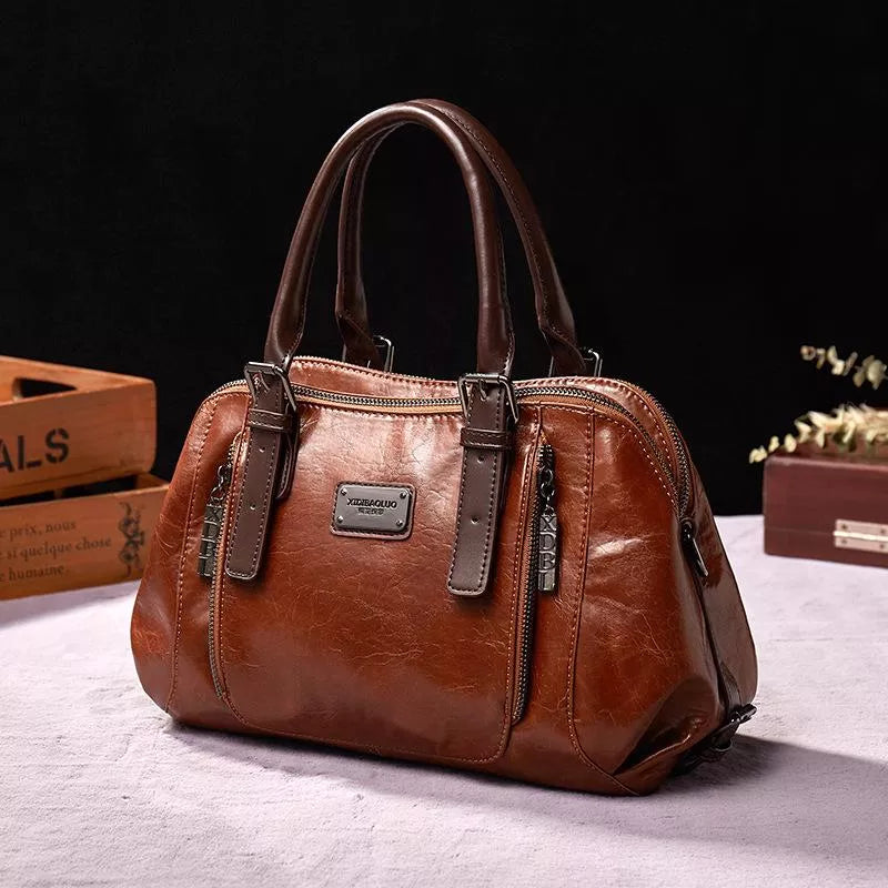 bags : Handtas Rood - Elegante Vintage in Bruin van Pantino