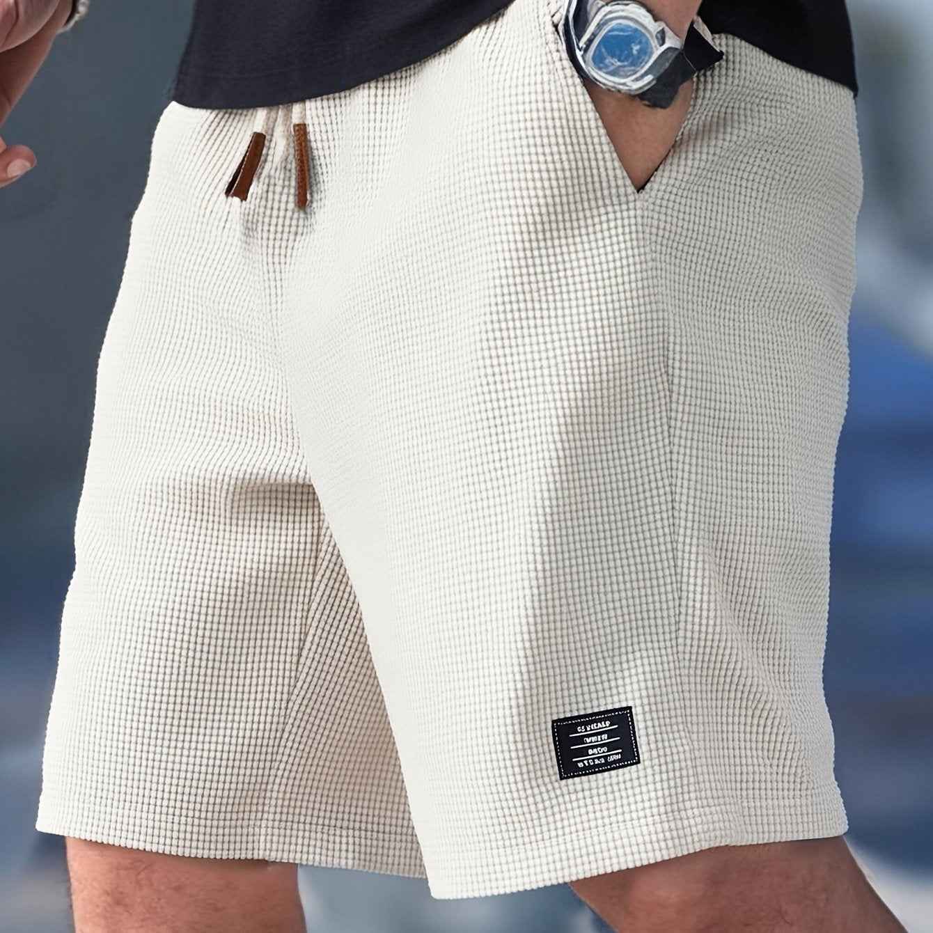 Heren shorts : Heren shorts slim fit met verstelbare tailleband - Casual zomer in Wit van Pantinoshop