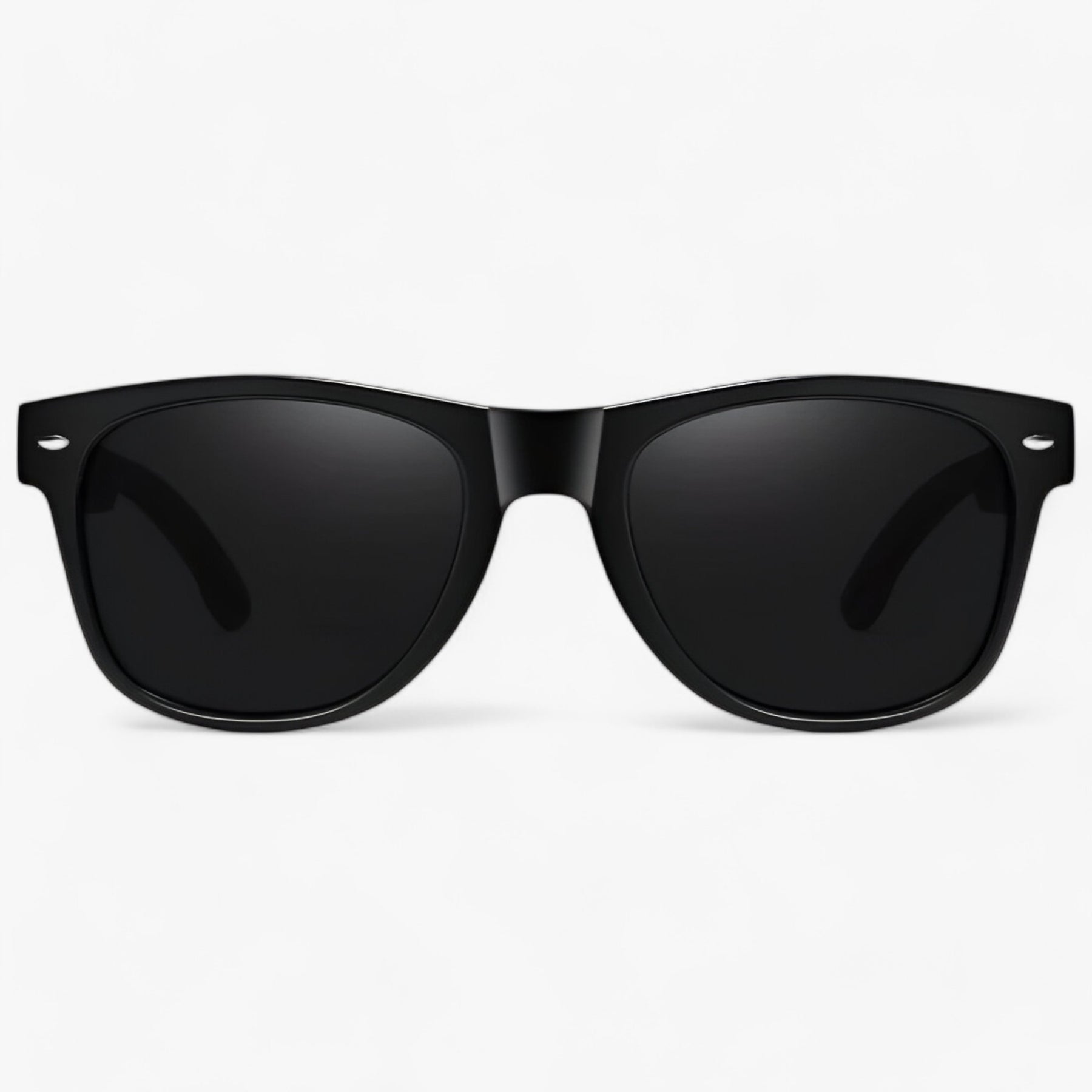 Sunglasses : Barcur, Klassieke Coole Houten Tempels Zonnebril, UV400 Gepolariseerde Zonnebril - Glanzend Zwart in van Pantino