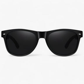 Sunglasses : Barcur, Klassieke Coole Houten Tempels Zonnebril, UV400 Gepolariseerde Zonnebril - Glanzend Zwart in van Pantino