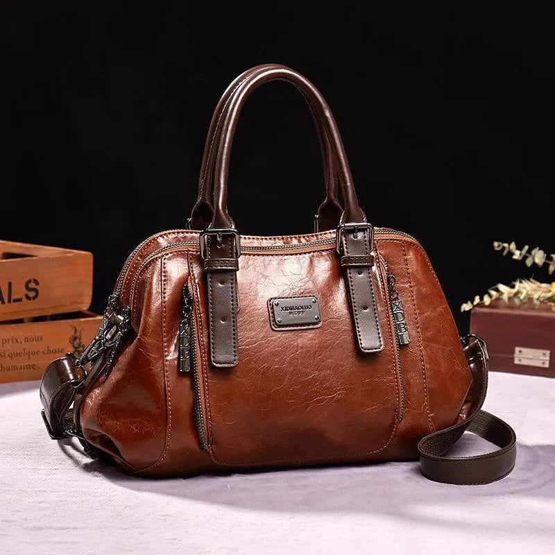 bags : Leren Tas - Marja Dames Leer - Rood in van Pantino