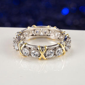 Ring : Exceptional Ring - Vergulde Luxueuze Ring - Wit+Lila in van Pantino