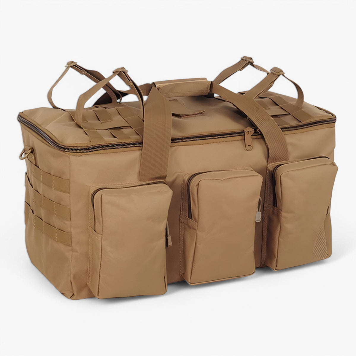 bags : Tactische Duffeltasche 55L - Verstelbare Schouderriem en Meerdere Vakken - Khaki in Khaki van Pantino