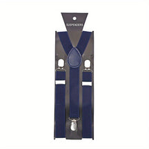 Suspenders : Heren Bretels met 3 Stevige Clips voor Broeken en Pantalons - Zwart in Blauwheid van Pantino