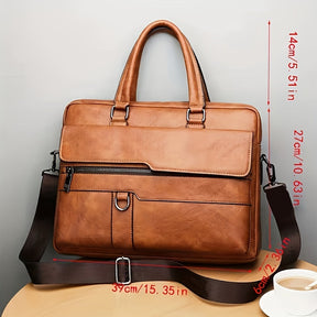 bags : Handtas Heren Zwart - Vintage PU Lederen Zakenaktentas Messenger Bag in van Pantino
