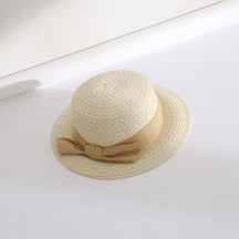 Bucket Hat : Hoed Khaki - Strik Grote Rand Stro Emmer in Beige van Pantino