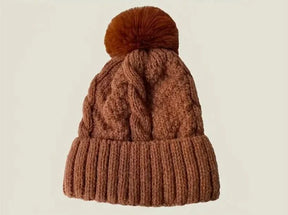 Beanie : Beanie Wit - Trendy Polyester in Bruin van Pantino