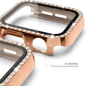 Smartwatch Case : Apple Watch Bandje Diamond Hoes - Roségoud - Roestvrij Staal - Vrouwen in van Pantino