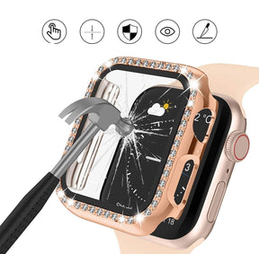 Smartwatch Case : Apple Watch Bandje Diamond Hoes - Roségoud - Roestvrij Staal - Vrouwen in van Pantino