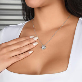 Necklace : Ketting Kinderen 14k Witgoud - Elegante Mama/dochter Liefdesketting in van Pantino