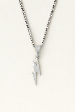 Necklace : Blitz Collier in Titanisch Staal - Elegant en Modern Sieraad voor Heren - Zilver in van Pantino