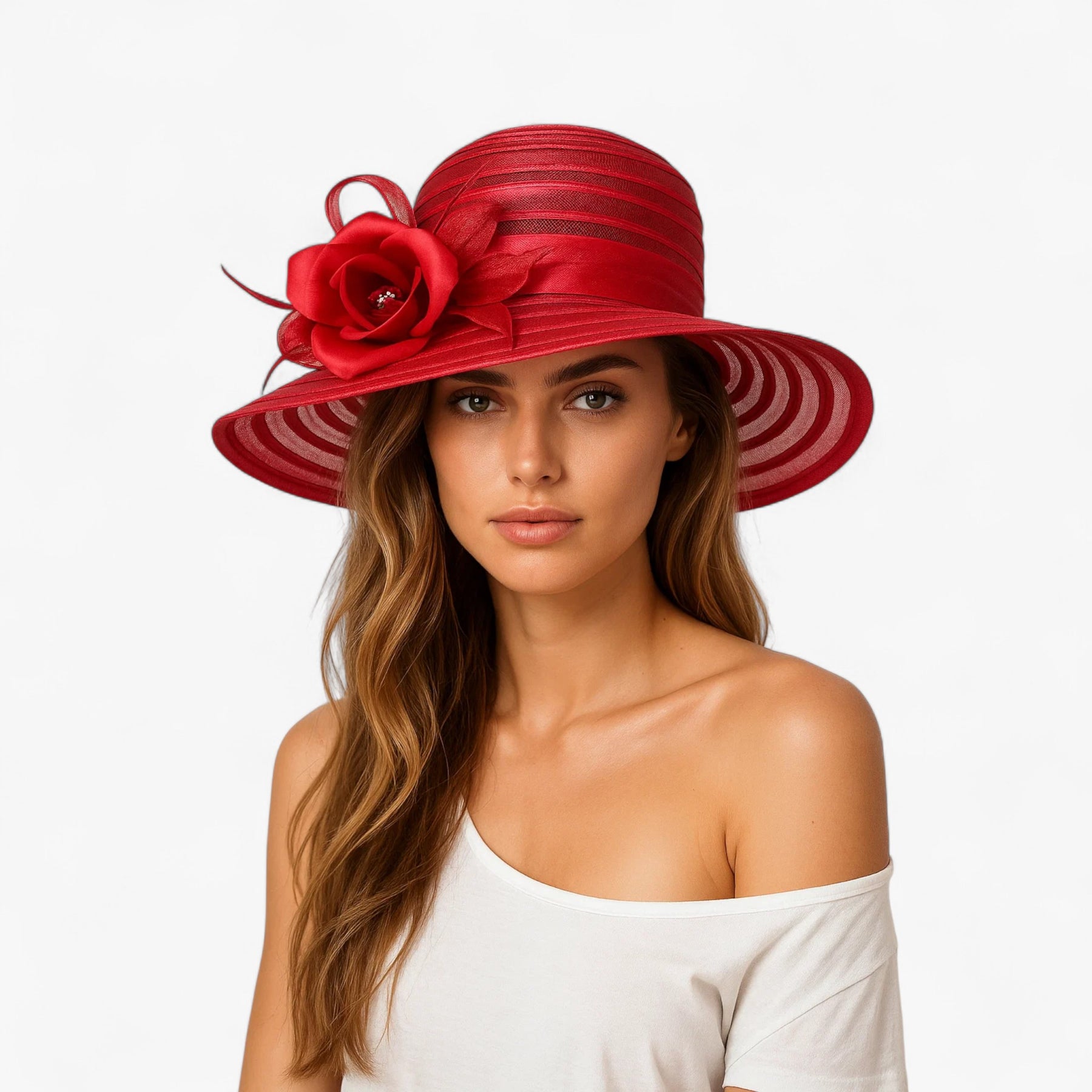 Sun Hat : Organza Zonnehoed voor Dames - Elegante Bescherming Tegen de Zon in van Pantino