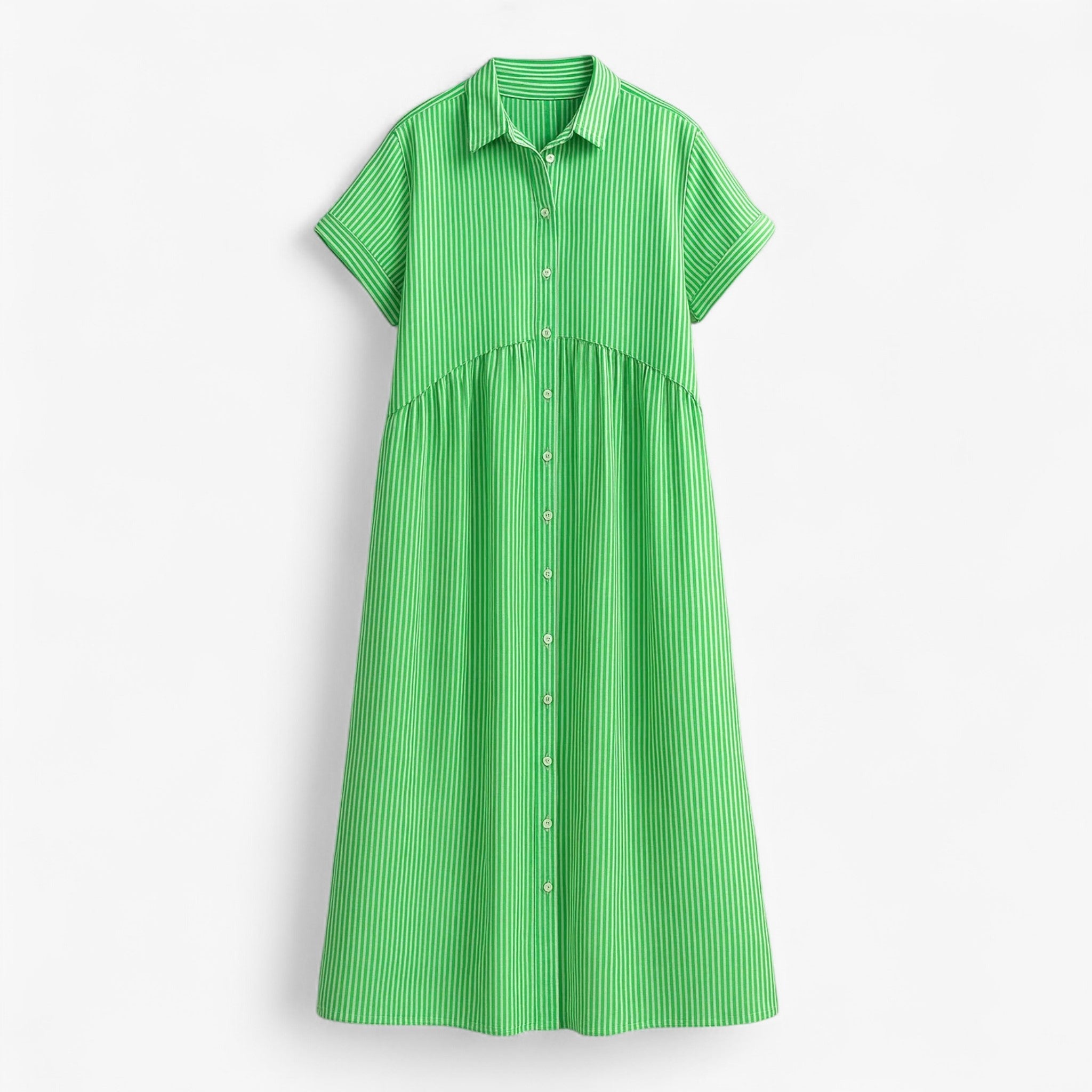 Dresses : Leggera e Leggera Dames Zomerjurk - Comfort in Scandinavisch Design in Groen van Pantino