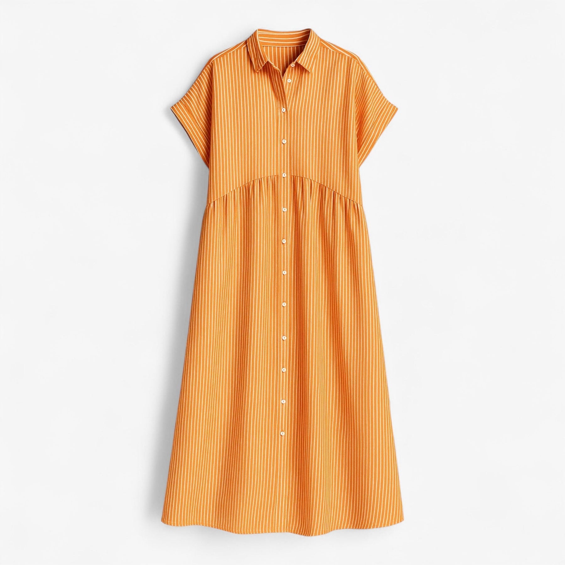 Dresses : Leggera e Leggera Dames Zomerjurk – Comfort in Scandinavisch Design in Oranje van Pantino