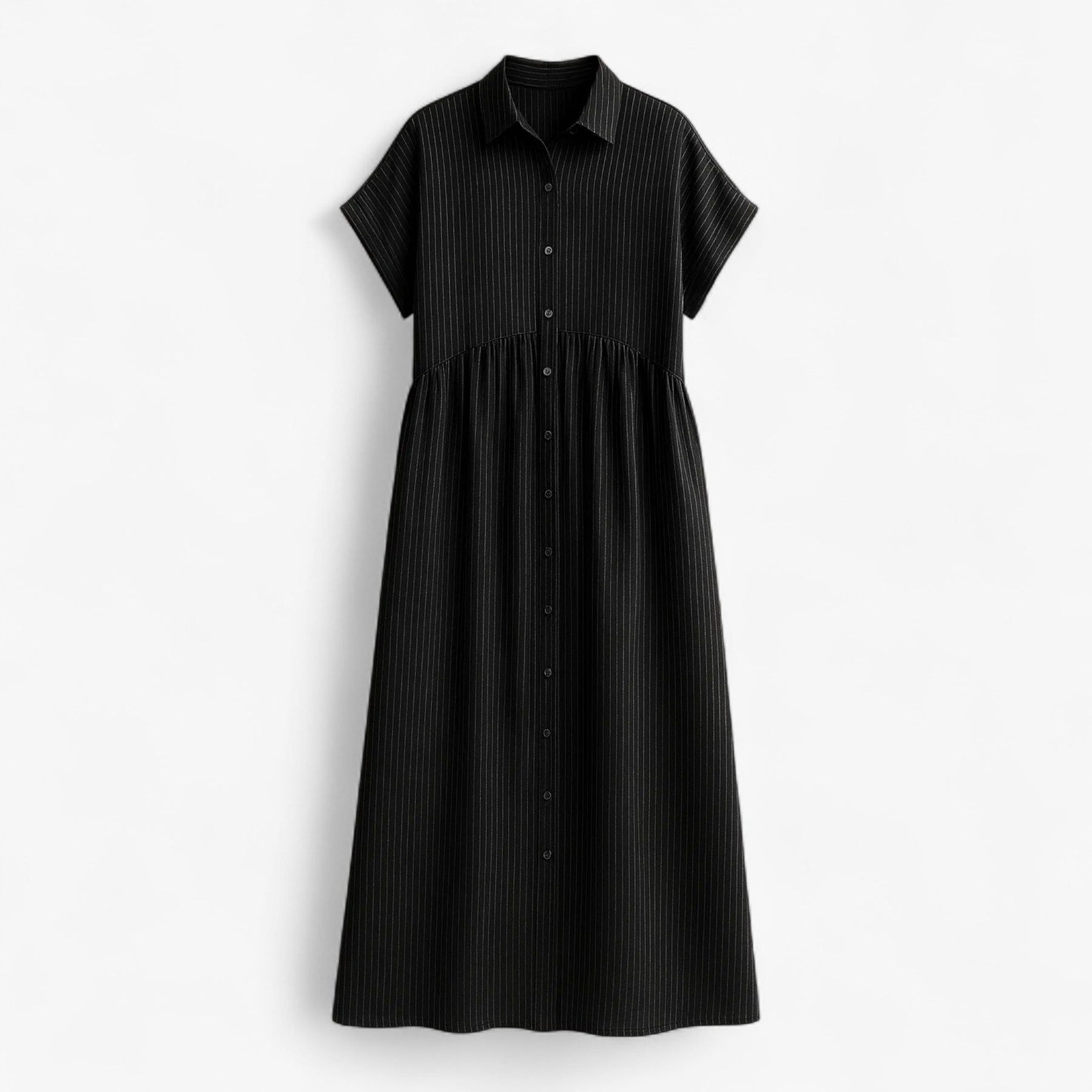 Dresses : Leggera e Leggera Dames Zomerjurk – Comfort in Scandinavisch Design in Zwart van Pantino