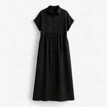 Dresses : Leggera e Leggera Dames Zomerjurk – Comfort in Scandinavisch Design in Zwart van Pantino