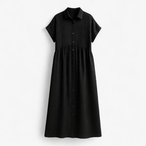 Dresses : Leggera e Leggera Dames Zomerjurk – Comfort in Scandinavisch Design in Zwart van Pantino