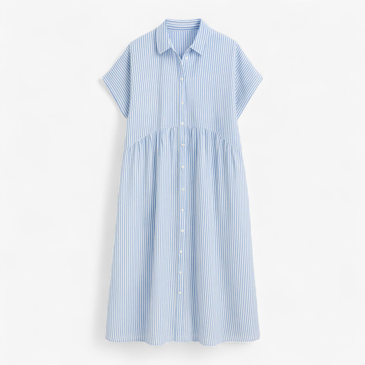 Dress : Let og Løs Dames Zomerjurk - Blauw, Comfortabel & Luchtig in Blauw van Pantino