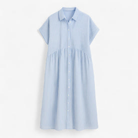 women's dress : Let og Løs Dames Zomerjurk - Blauw, Comfortabel & Luchtig in Blauw van Pantinoshop