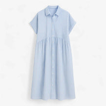 Dresses : Leggera e Leggera Dames Zomerjurk – Comfort in Scandinavisch Design in Blauw van Pantino