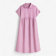 Dresses : Leggera e Leggera Dames Zomerjurk – Comfort in Scandinavisch Design in Roze van Pantino