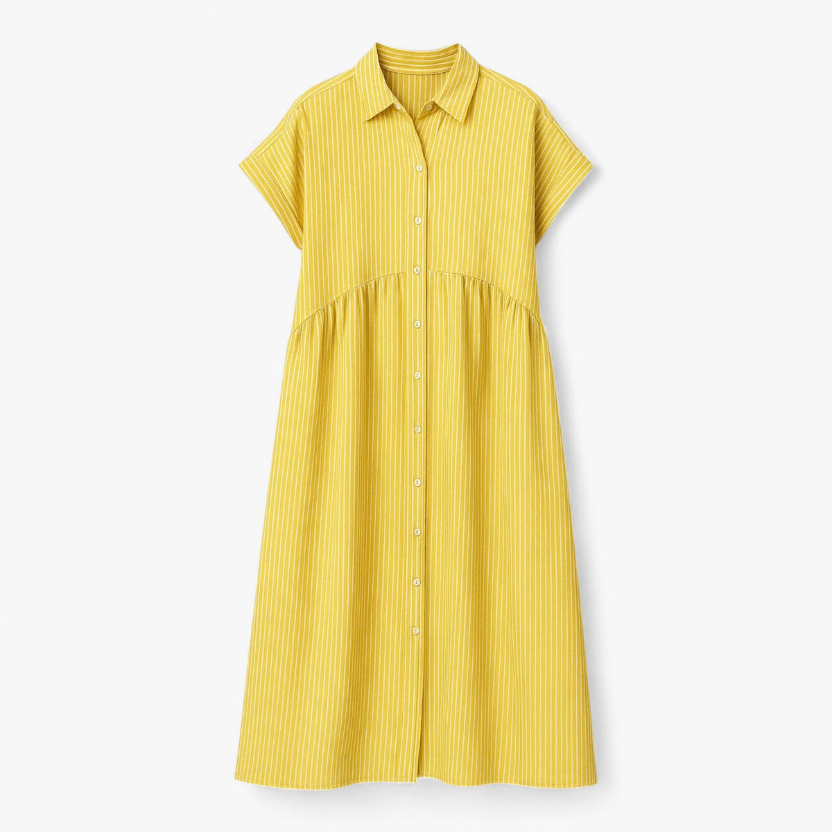 Dress : Let og Løs Dames Zomerjurk - Blauw, Comfortabel & Luchtig in Geel van Pantino