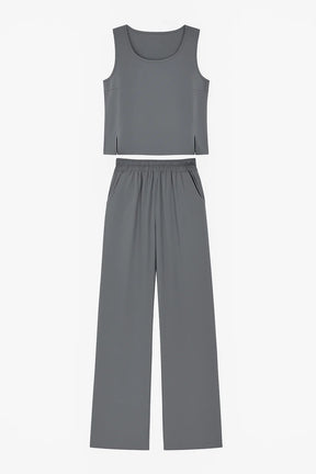 Women Set : Vrouwen Boho Twee Delige Set - Khaki in van Pantino