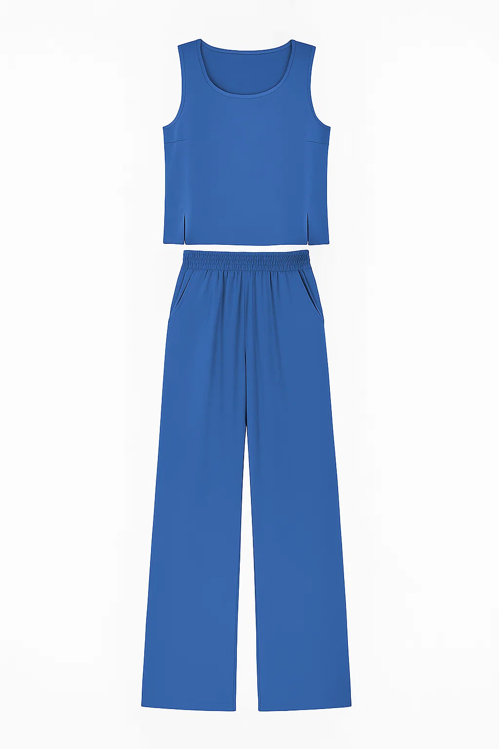 Women Set : Vrouwen Boho Twee Delige Set - Khaki in Donkerblauw van Pantino