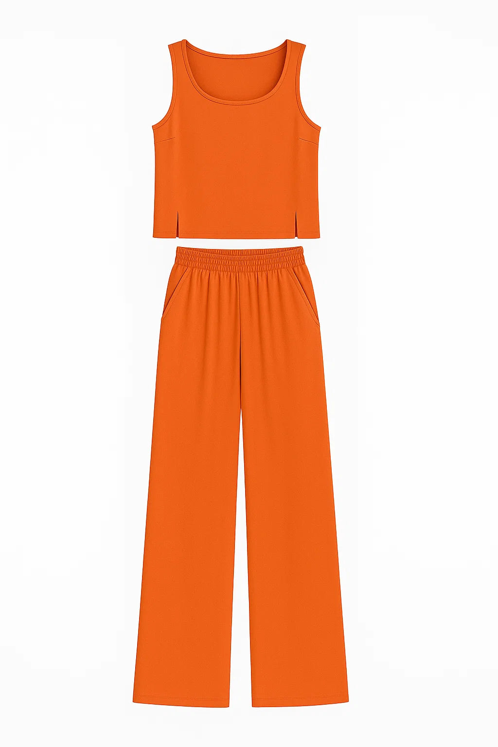 Women Set : Vrouwen Boho Twee Delige Set - Khaki in Oranje van Pantino