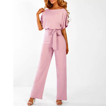 dresses : Combinaison Femme Fluide Élégante Ceinturée Large Parfaite in Rose van Pantino