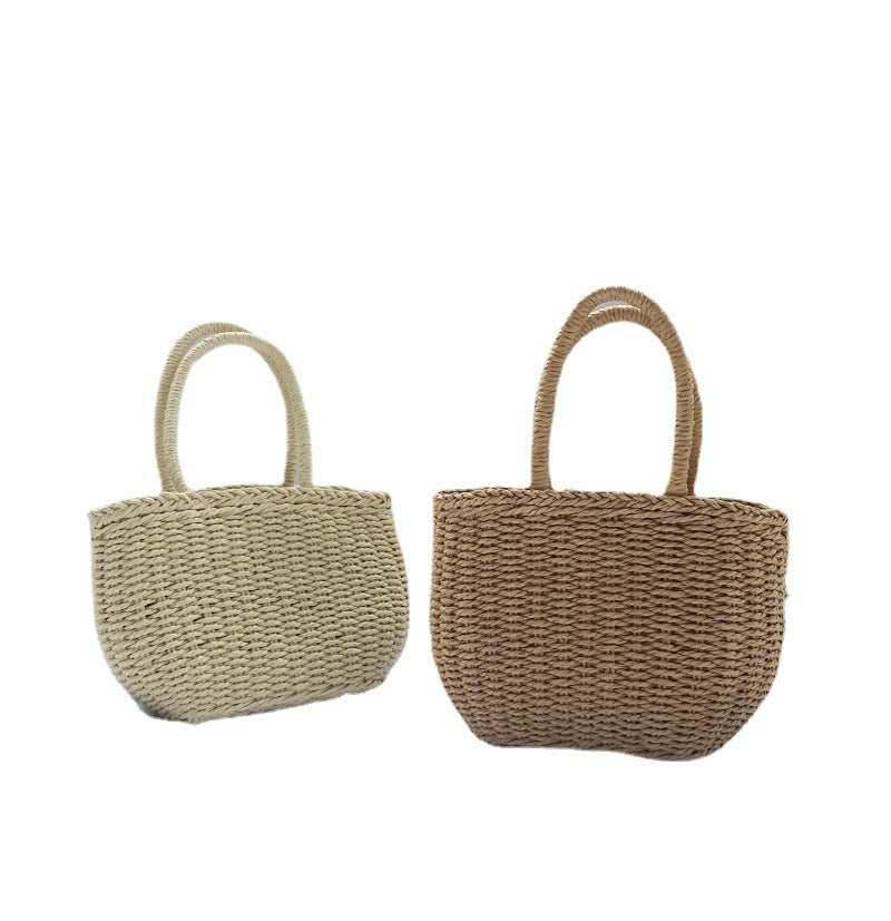 bags : Handgemaakte Geweven Tassen van Stro - Shore Chic - Khaki in van Pantino