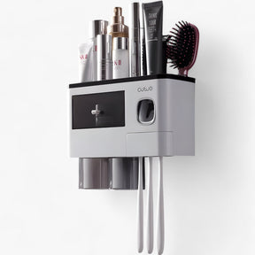 home & garden : Automatische Dispenser - Wandmontage met Opbergvak - Zwart in Zwart 2 Bekers van Pantino