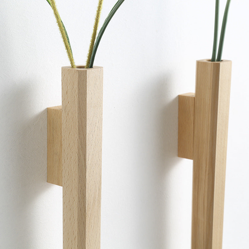 home & garden : Hangende Wandvaas Zwart - Planten Display Wanddecoratie - Hout in van Pantino